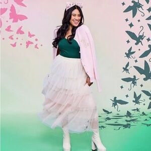 NEW Wicked Paul Tazewell Glinda Layered Tulle blush Pink Maxi Skirt S